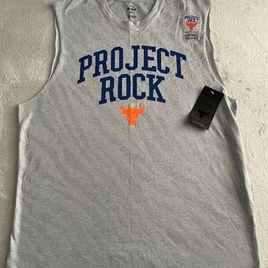 Under Armour Project Rock Mens Show Your Work Training Gym Tank Size M Gray NWT